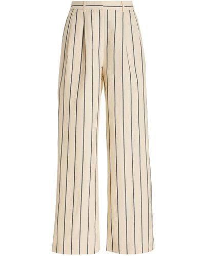 Jenni Kayne Jones Striped Cotton-blend Wide-leg Pants - Natural
