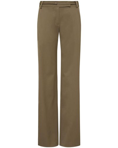 St. Agni 90s Wool-blend Panelled Trousers - Green
