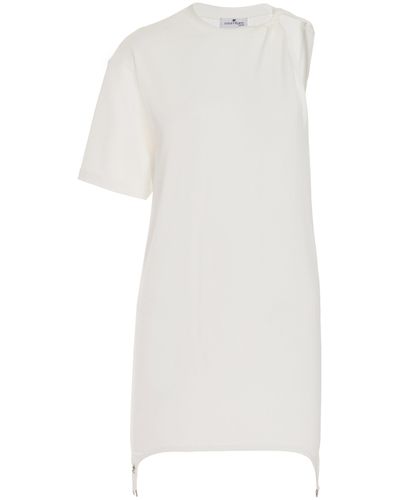 Courreges One-sleeve Stretch-jersey Dress - White