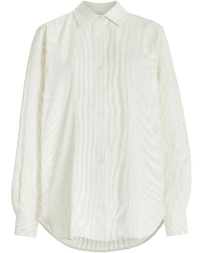 TOVE Amal Oversized Striped Linen-silk Shirt - White
