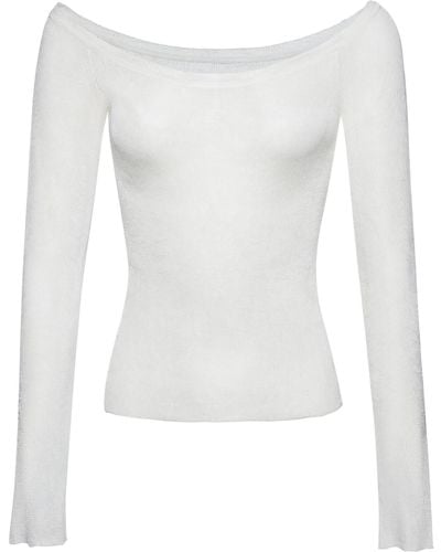 Magda Butrym Knit Off-the-shoulder Top - White
