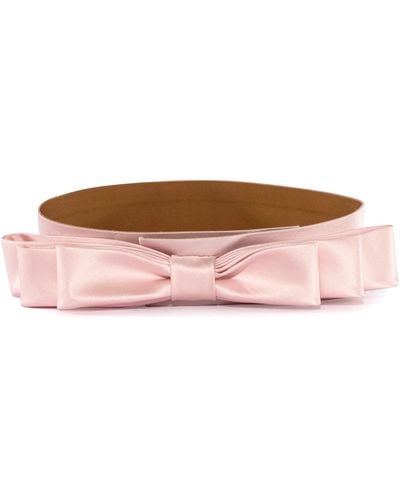 Giambattista Valli Bow Satin Polyester Belt - Pink