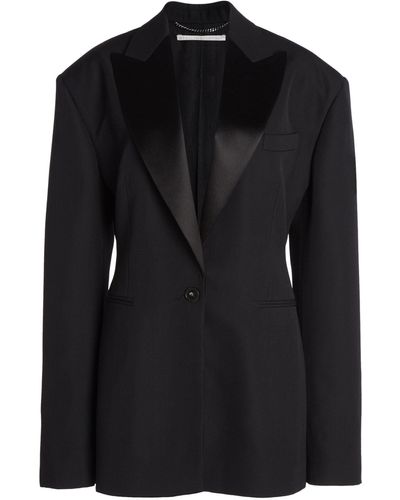 Stella McCartney Tuxedo Blazer Wool Mini Dress - Black