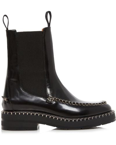 Chloé Noua Leather Ankle Boots - Black
