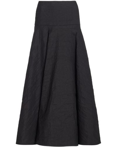 Brandon Maxwell The Ember Linen-blend Midi Skirt - Black