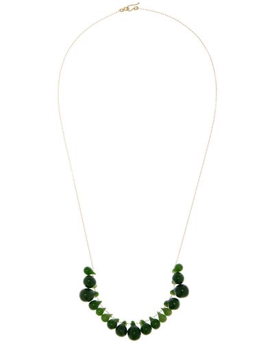 Ten Thousand Things 18k Yellow Gold Jade Cluster Necklace - White