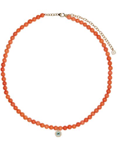 Sydney Evan 14k Gold, Diamond And Coral Necklace - White