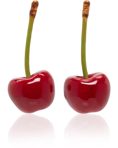 Jacquemus Cerise Enamelled Cherry Earrings - Red