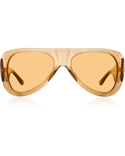 The Attico Edie Aviator-frame Acetate Sunglasses - Natural