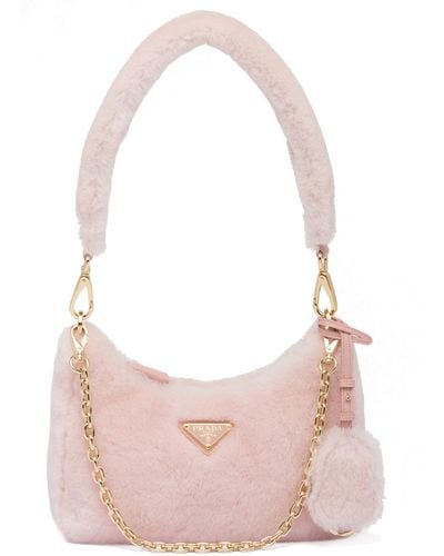 Prada Shearling Mini Bag - Pink