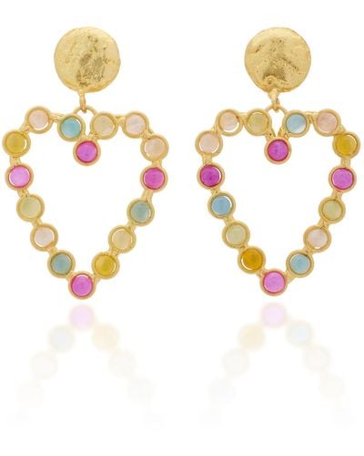 Sylvia Toledano Love 22k Gold-plated Multi-stone Earrings - White