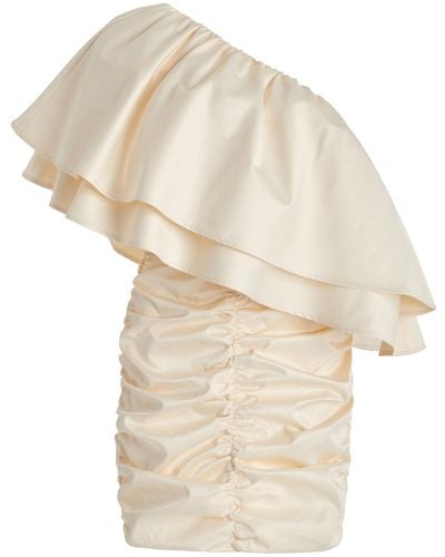 ROTATE BIRGER CHRISTENSEN Ruched Twill Dress - White