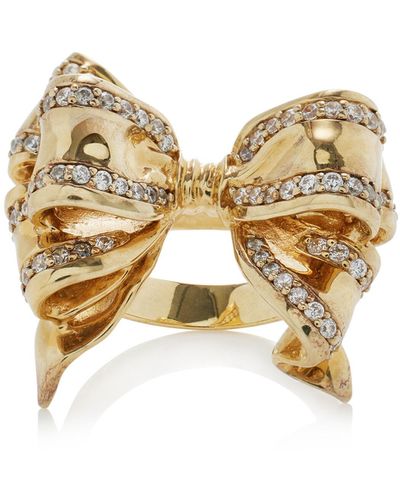 Anabela Chan Golden Bow Diamond Ring - Metallic