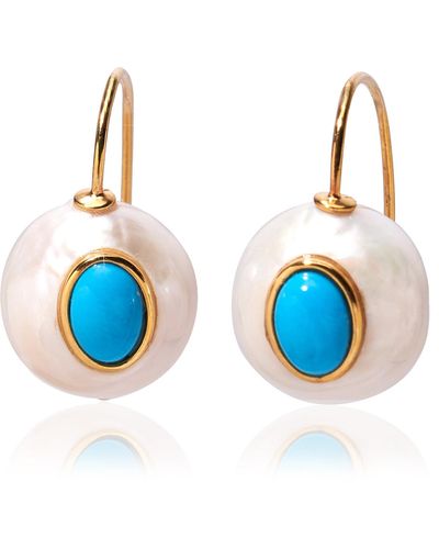 Lizzie Fortunato Pearl Pablo Gold-plated Earrings - Blue