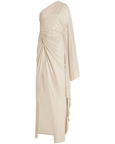 LAPOINTE Ruched Coated Jersey Gown - White