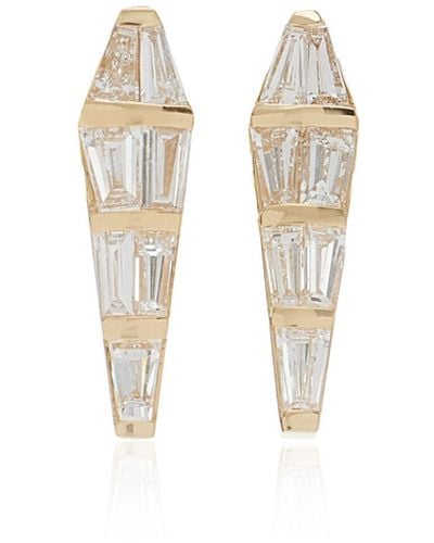Nikos Koulis Large Spectrum 18k Gold Diamond Stud Earrings - White