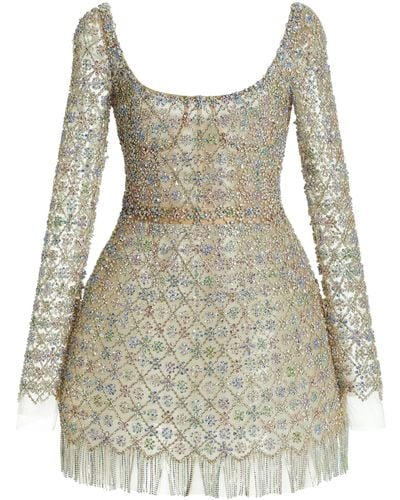 Oscar de la Renta Crystal-embellished Mini Dress - Natural