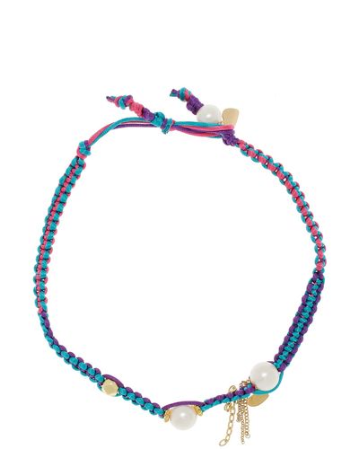 Joie DiGiovanni Purple Barbie Knotted Silk Necklace - Multicolor