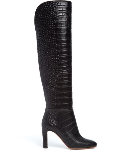 Gabriela Hearst Linda Embossed Leather Boots - Black