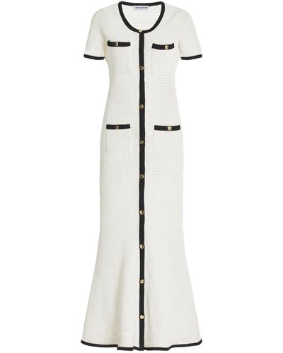 Self-Portrait Knit Midi Dress - White