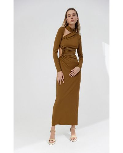Significant Other Liana Cutout Jersey Maxi Dress - Brown