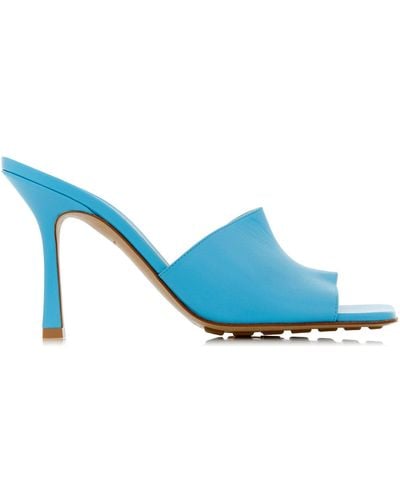 Bottega Veneta Stretch Leather Slide Sandals - Blue
