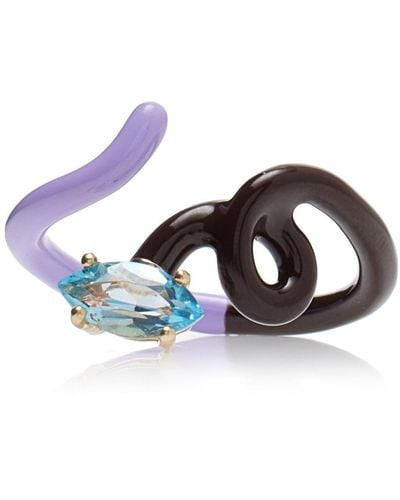Bea Bongiasca Vine 9k Gold And Silver Ring - Blue