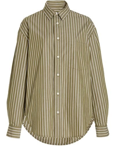 Matteau Striped Organic Cotton Shirt - Green