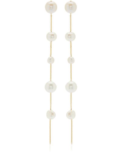 Cult Gaia Atum Brass And Pearl Earrings - White