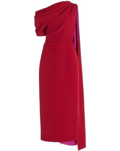 ROKSANDA Maite Draped Crepe Midi Dress - Red