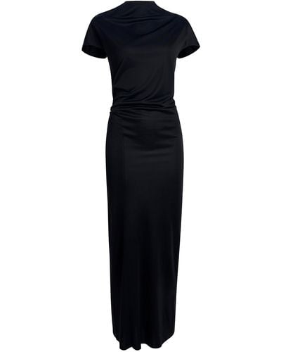 Khaite Yenza Draped Jersey Maxi Dress - Black