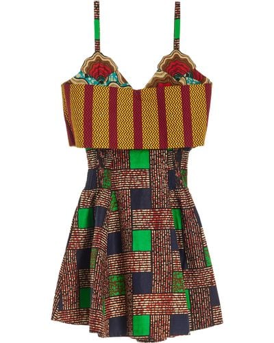 LISA FOLAWIYO Cotton Mini Dress - Multicolor