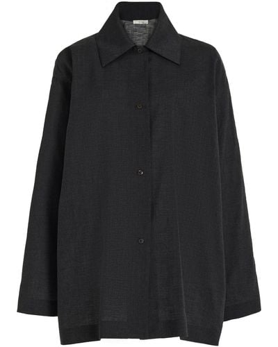 The Row Rigel Oversized Silk-cotton Shirt - Black