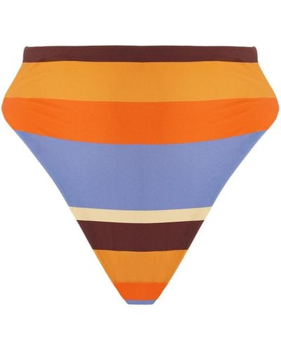 Cala De La Cruz Lulu High-waisted Bikini Bottom - Orange