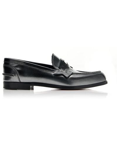 Christian Louboutin Donna Burnished Leather Penny Loafers - Black