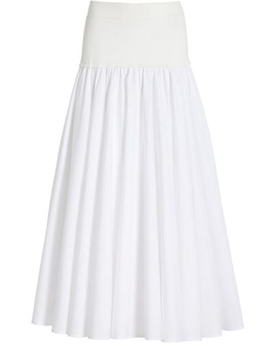 Jonathan Simkhai Stella Knit-trimmed Cotton-poplin Maxi Skirt - White