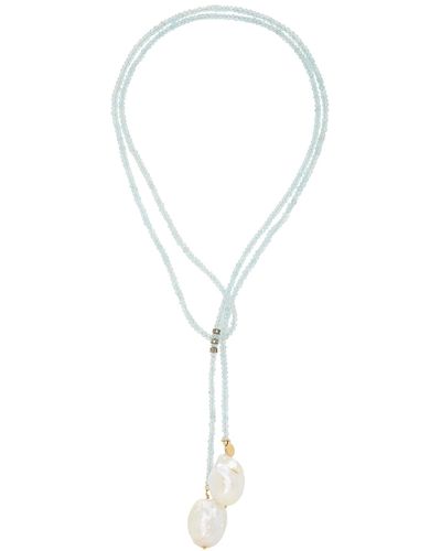 Joie DiGiovanni Gold-filled, Aquamarine, Diamond And Pearl Necklace - Blue