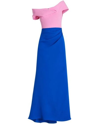 Rosie Assoulin Exclusive Twisted Off-the-shoulder Silk Maxi Dress - Blue
