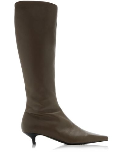 Totême The Slim Leather Knee Boots - Brown
