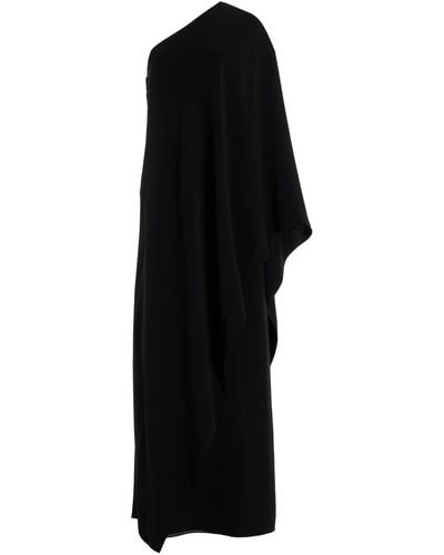 The Row Sparrow Asymmetric Silk Cady Maxi Dress - Black