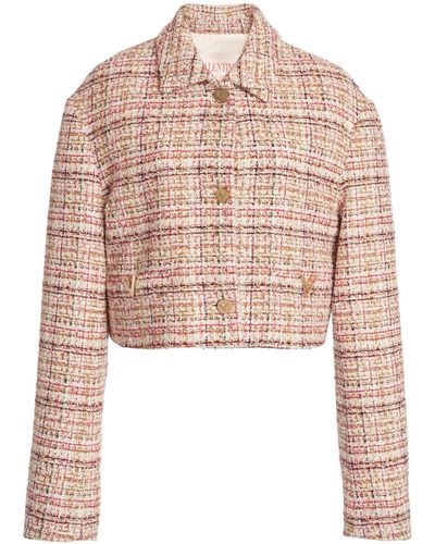 Valentino Garavani Cropped Tweed Jacket - Pink