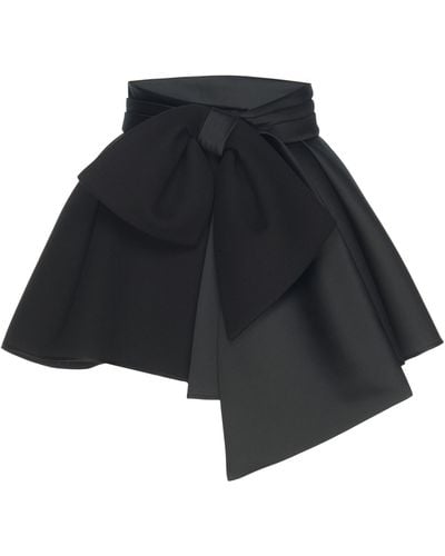 Dice Kayek Asymmetrical Black Bow Skirt