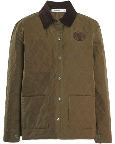 Sporty & Rich Connecticut Crest Quilted-cotton Jacket - Green