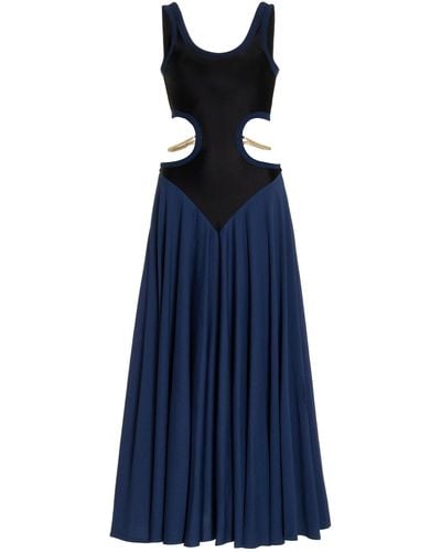 Christopher Kane Chain-detailed Cutout Jersey Midi Dress - Blue