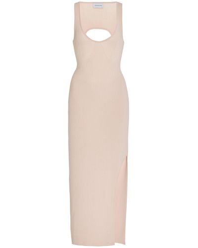 Significant Other Venetia Open-back Ribbed-knit Tank Dress - Pink