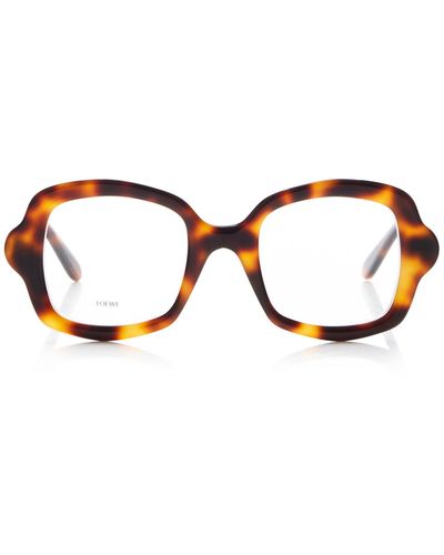 Loewe Curved Square-frame Acetate Glasses - Brown