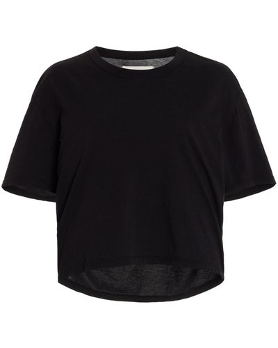 Les Tien May Cropped Cotton T-shirt - Black