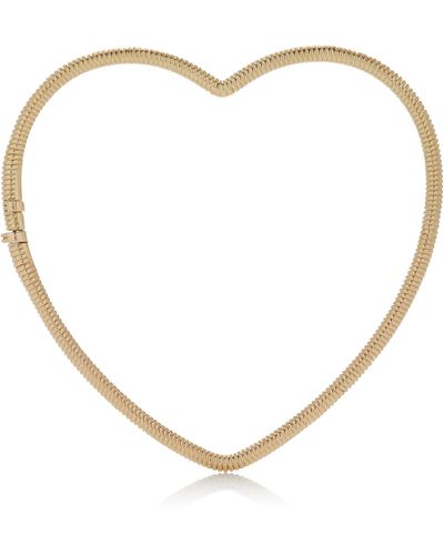 Yvonne Léon Stripped Heart 9k Yellow Gold Bracelet - White