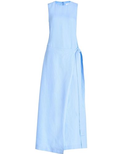 Bondi Born Rhodes Linen Maxi Dress - Blue