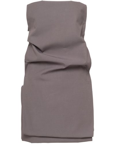 Prada Strapless Gabardine Mini Dress - Gray